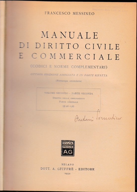 Manuale di Diritto Civile e Commerciale (codici e norme complementari) …