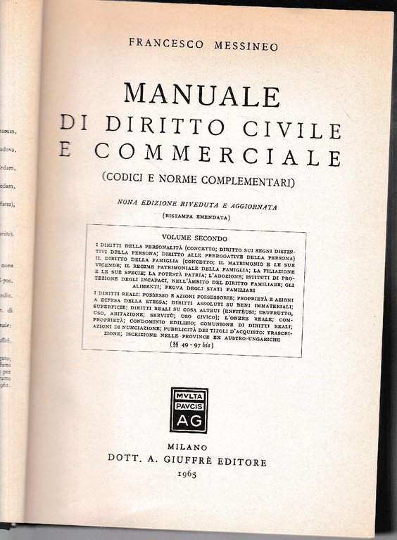 Manuale di diritto civile e commerciale. I diritti della personalità. …