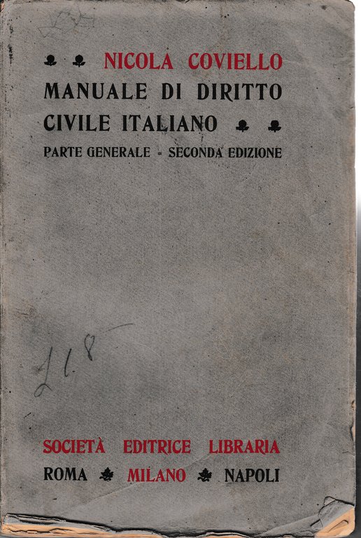 Manuale di Diritto Civile Italiano. Parte generale