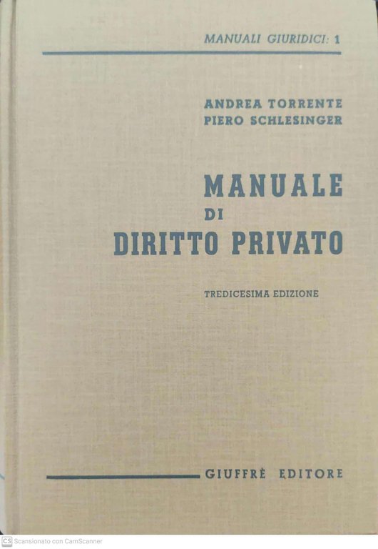 Manuale di diritto privato. Tredicesima edizione