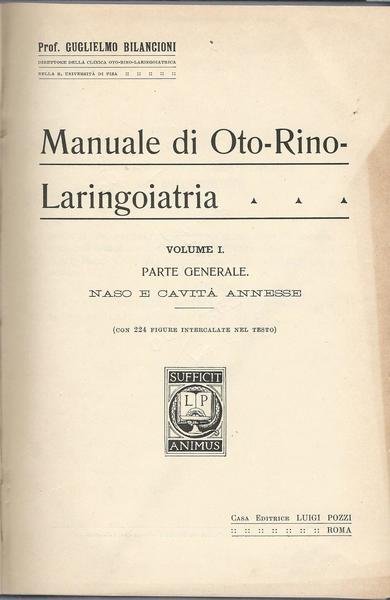 MANUALE DI OTO-RINO-LARINGOIATRIA - Volume primo - parte generale | Immagine Gallery 2