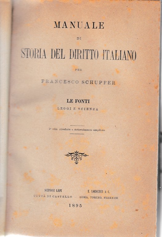 Manuale di storia del Diritto Italiano