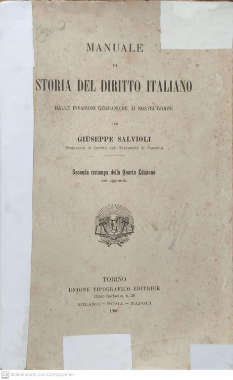 Manuale di storia del diritto italiano, dalle invasioni Germaniche ai …