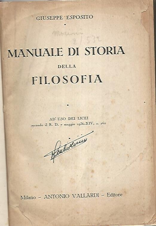 Manuale di storia della filosofia