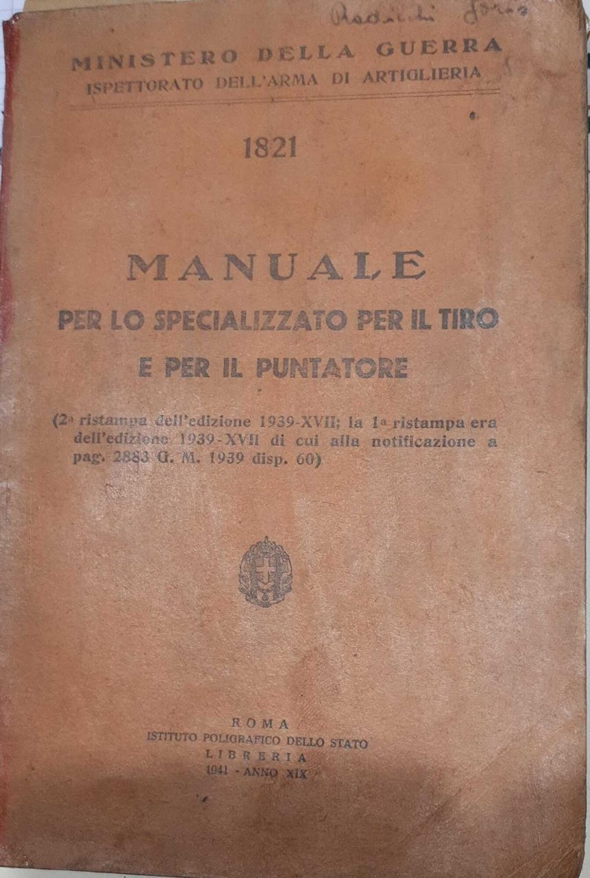 Manuale per lo specializzato per il tiro e per il … | Immagine principale