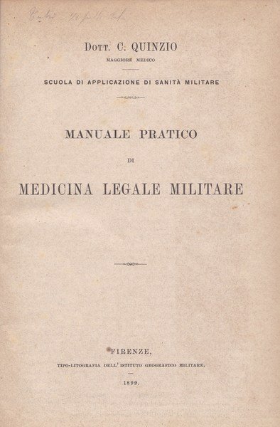 Manuale pratico di medicina legale militare