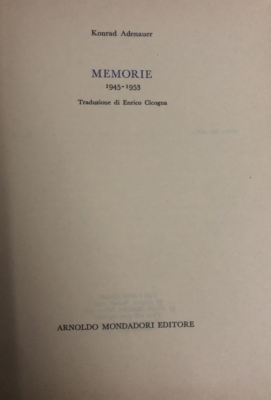 Memorie 1945-1953