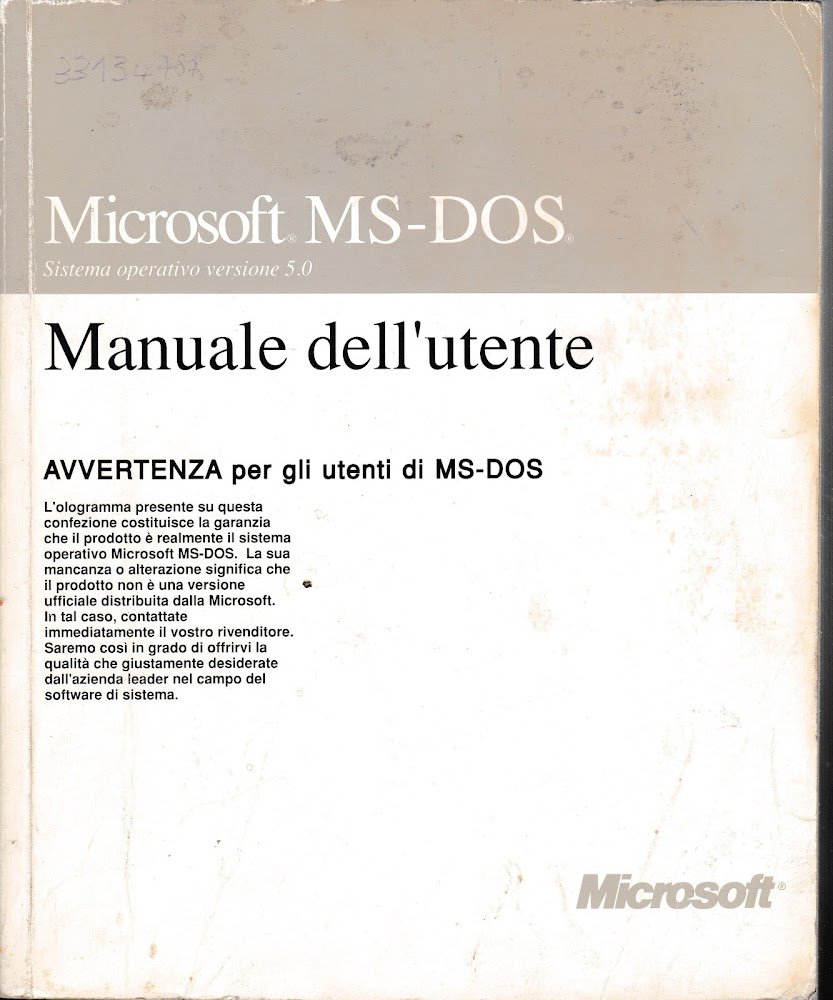 Microsoft MS-DOS. Manuale dell'utente per il sistema operativo MS-DOS. Versione …
