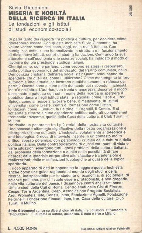 Miseria e nobiltà della ricerca in Italia. Le fondazioni e …