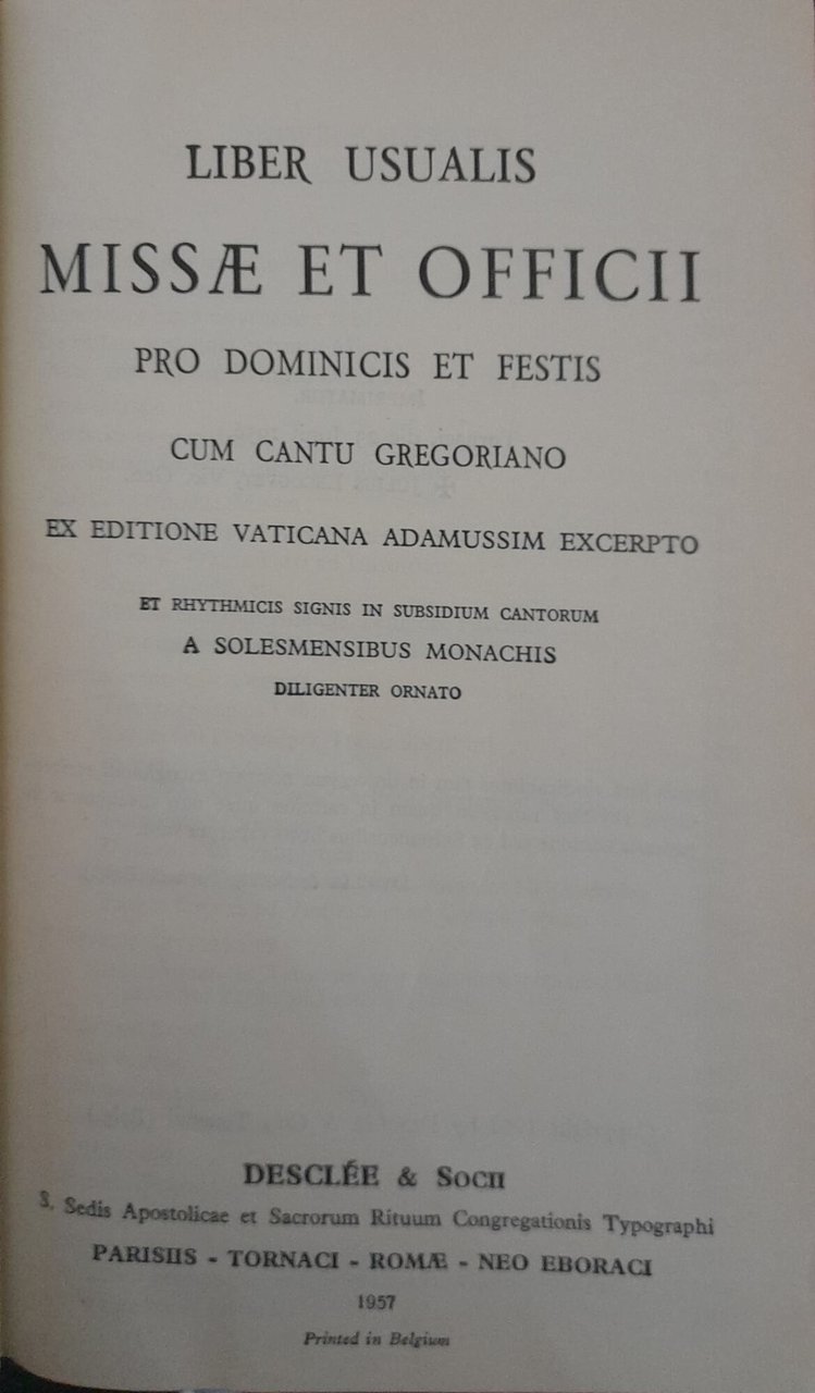 Missae et officii pro dominicis et festis cum cantu gregoriano