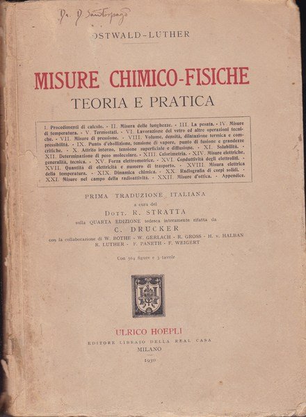 Misure chimico-fisiche. Teoria e pratica.