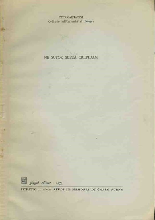 Ne sutor supra crepidam. Estratto