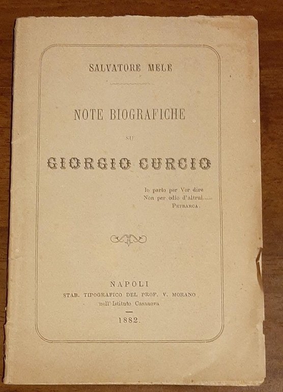 NOTE BIOGRAFICHE SU GIORGIO CURCIO | Immagine Gallery 3