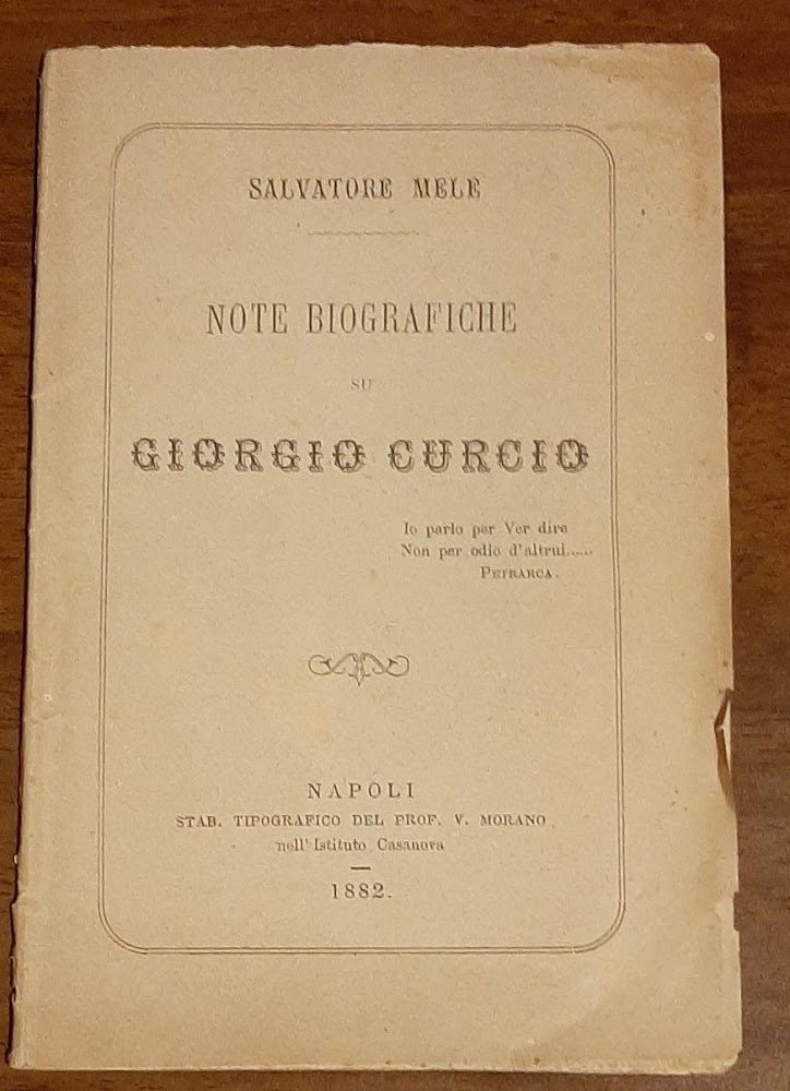 NOTE BIOGRAFICHE SU GIORGIO CURCIO | Immagine principale