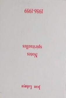 Notes Spirituelles: 1986-1989