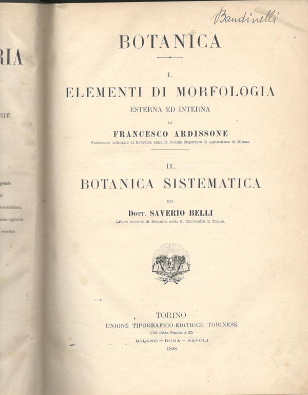 Nuova enciclopedia agraria italiana. Botanica: elementi di morfologia esterna ed …