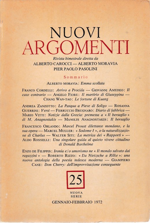 Nuovi argomenti. Rivista trimestrale, Gennaio-Febbraio 1972