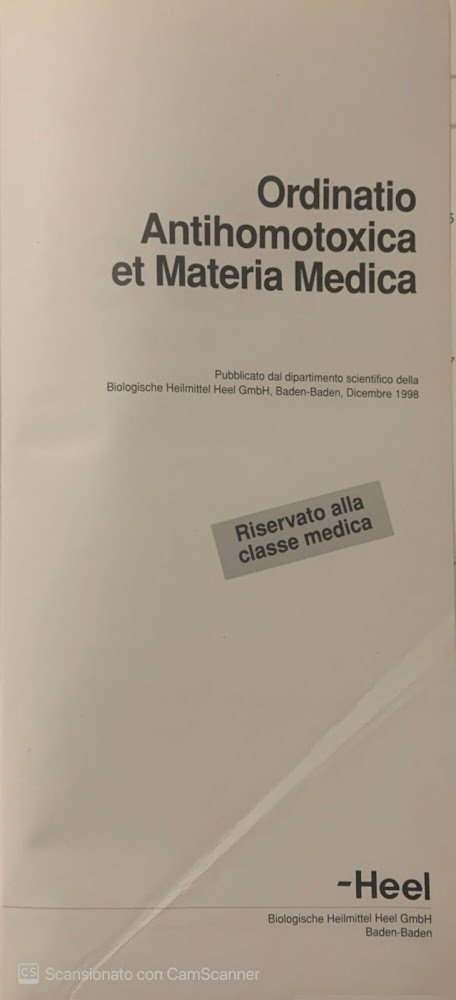 Ordinatio Antihomotoxica et Materia Medica