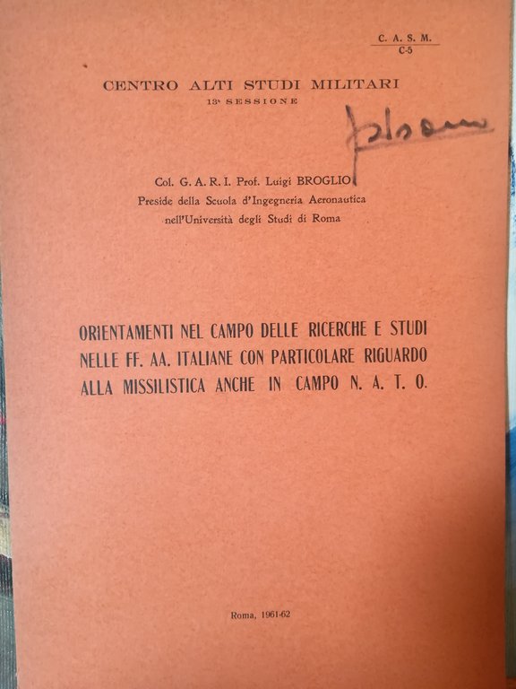 Orientamenti nel campo delle ricerche e studi nelle FF. AA. …