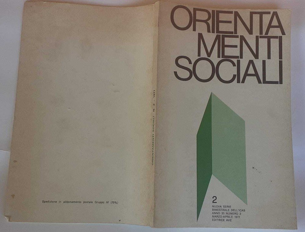 Orientamenti sociali bimestrale dell'icas, nuova serie anno 33 n.2 marzo …