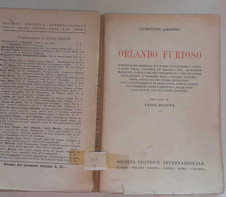 Orlando Furioso per cura di Luigi Sciuto