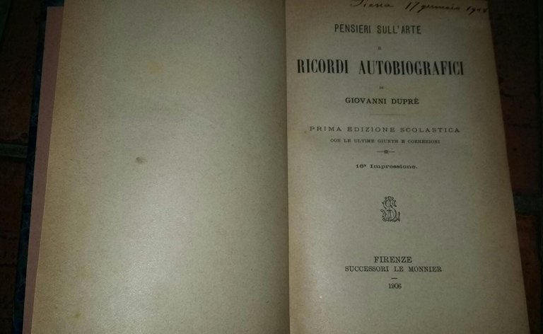 Pensieri sull' arte e ricordi autobiografici