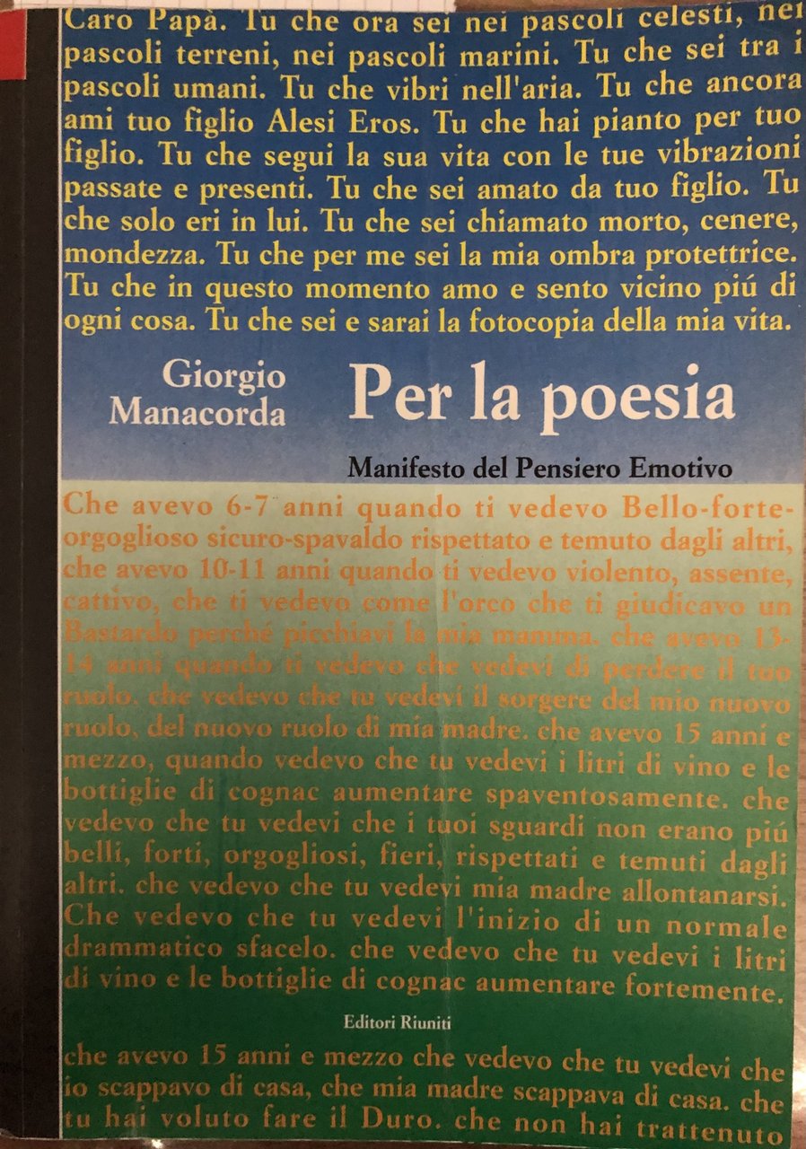 Per la poesia. Manifesto del Pensiero Emotivo