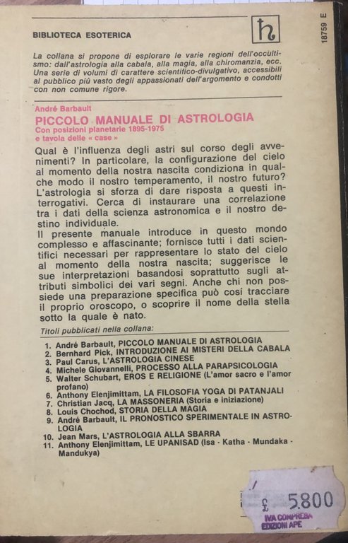 Piccolo manuale di Astrologia.