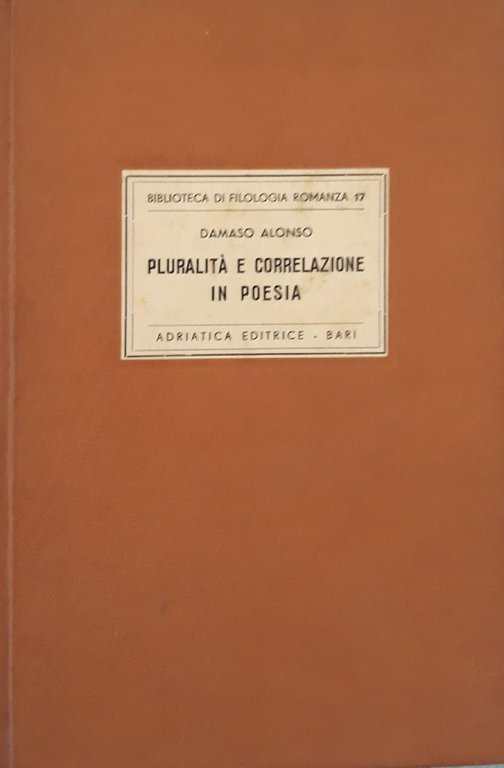 Pluralità e correlazione in poesia