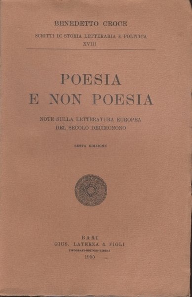 POESIA E NON POESIA. Note sulla letteratura europea del secolo …