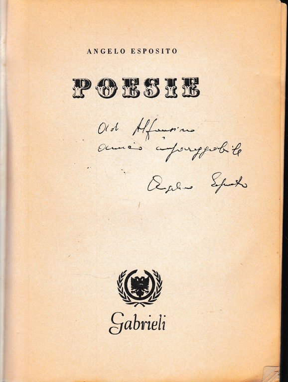 Poesie. AUTOGRAFATO.