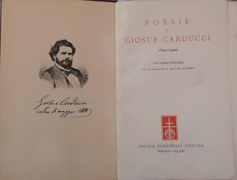 Poesie di Giosue Carducci (1850-1900) con un ritratto e quattro …