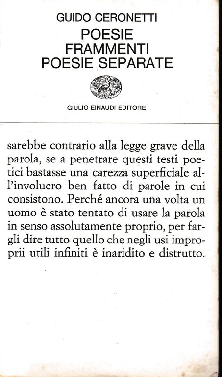 Poesie. Frammenti. Poesie separate