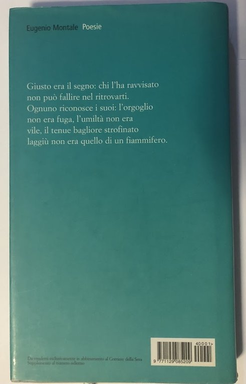 Poesie. La bufera e altro 1940-1954. Satura 1962-1970.