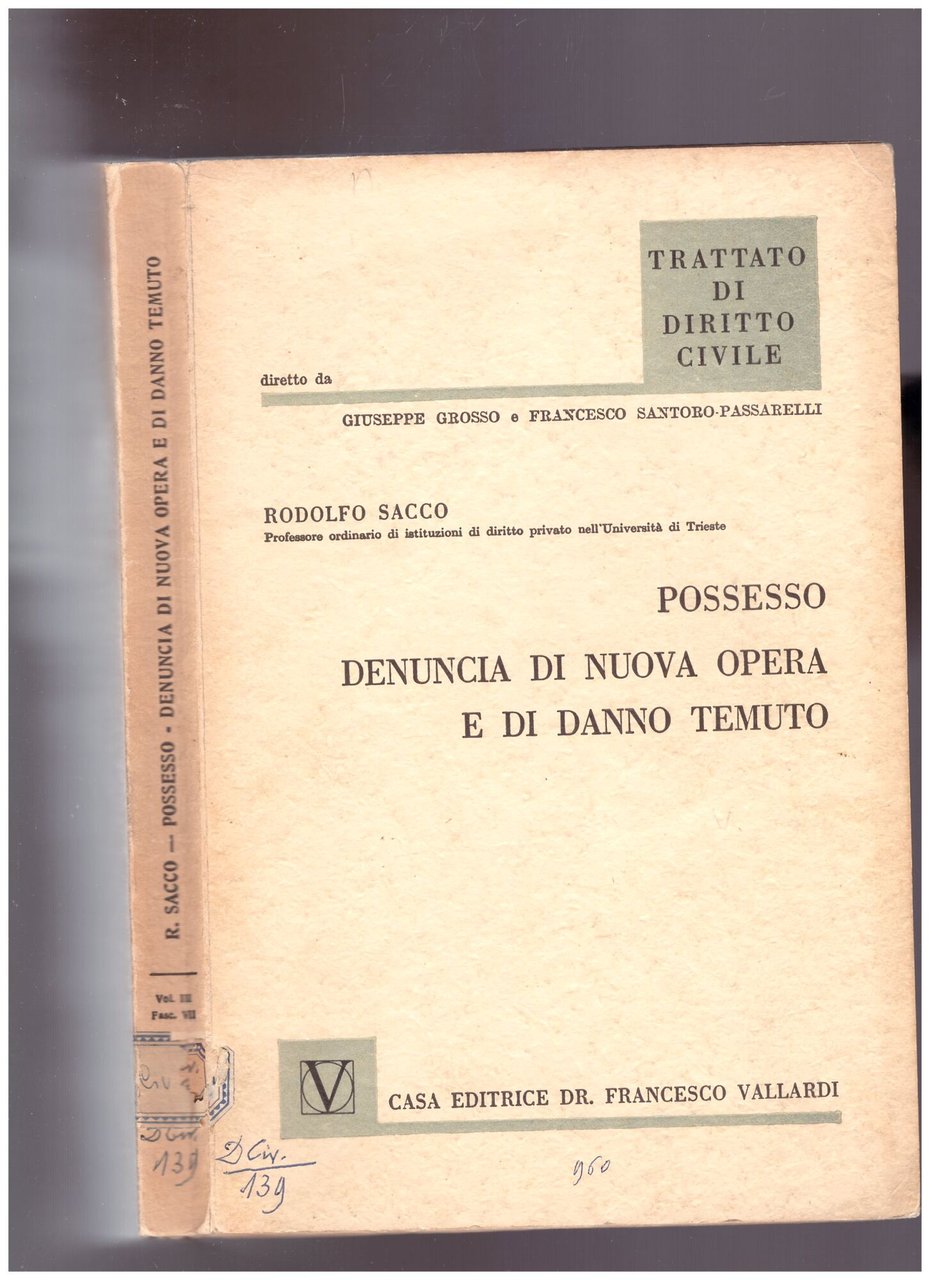 Possesso Denuncia di Nuova Opera e di Danno Temuto