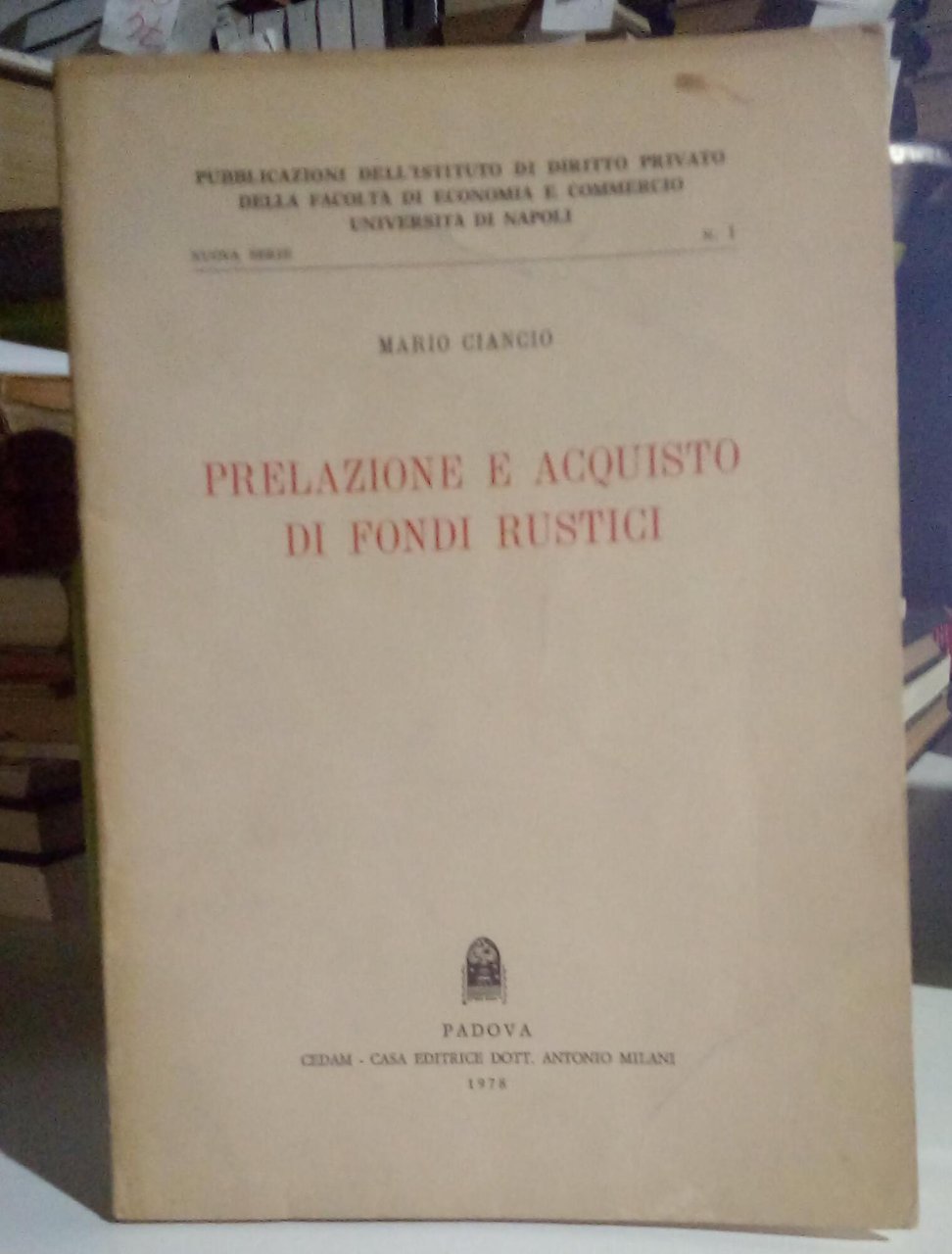 Prelazione e acquisto di fondi rustici.