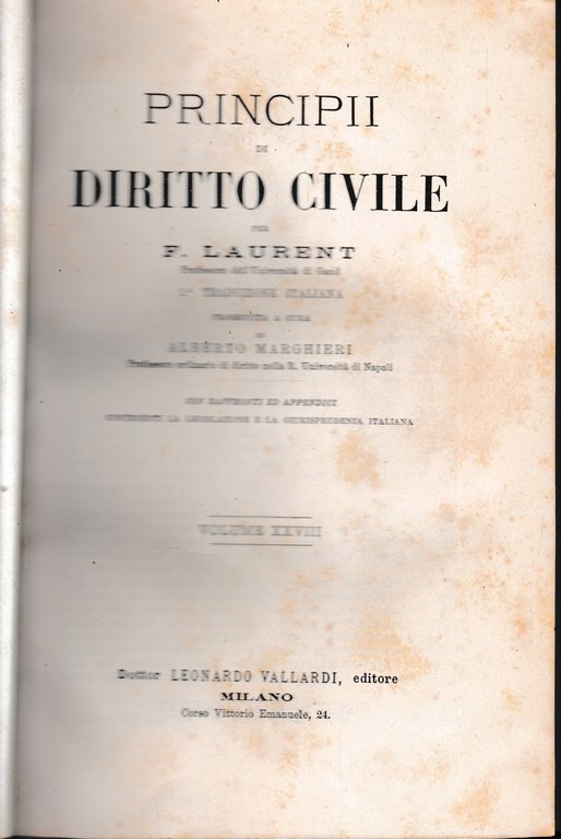 Principii di Diritto Civile, vol. 28