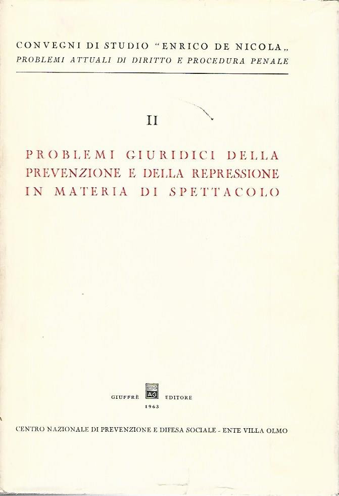 Problemi giuridici della prevenzione e della repressione in materia di …