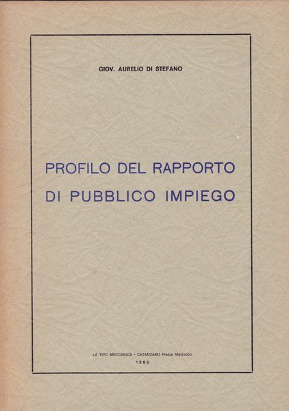 Profilo del rapporto di pubblico impiego
