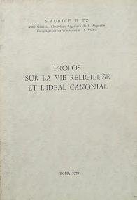 Propos sur la vie réligieuse et l'idéal canonial