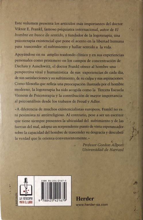 Psicoterapia y existencialismo. Escritos selectos sobre logoterapia | Immagine Gallery 2
