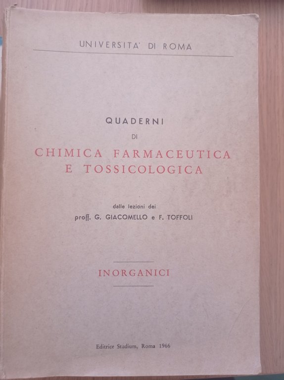Quaderni di chimica farmaceutica e tossicologica