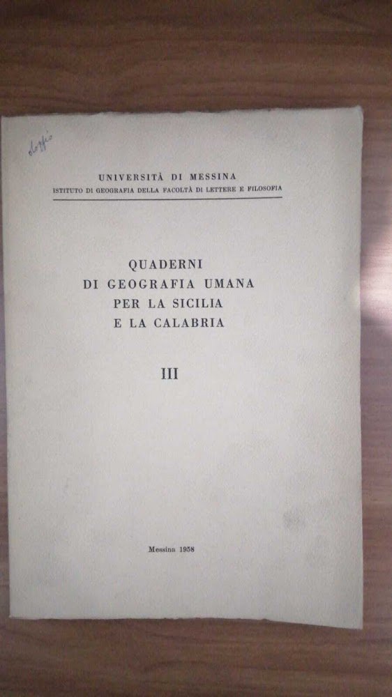 Quaderni di Geografia Umana per la Sicilia e per la …