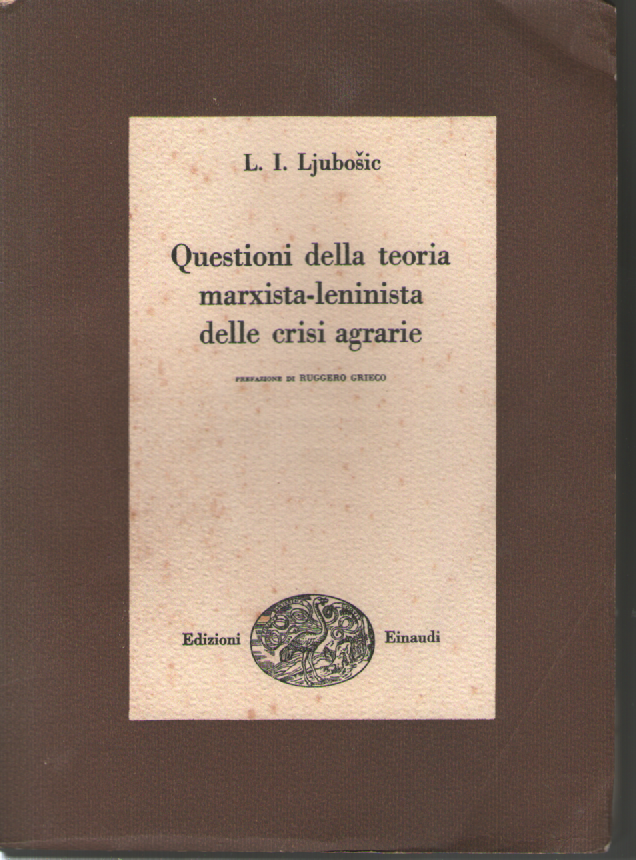 Questioni della teoria marxista-leninista delle crisi agrarie.