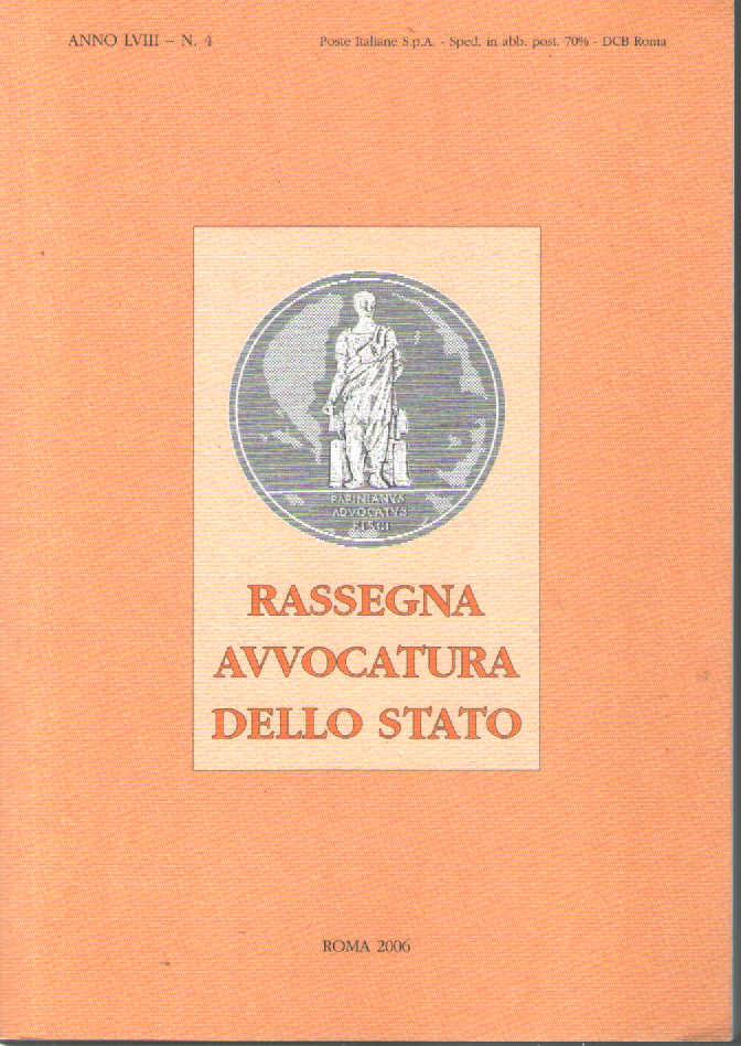 Rassegna avvocatura dello Stato. Anno LVIII, n. 4. | Immagine principale