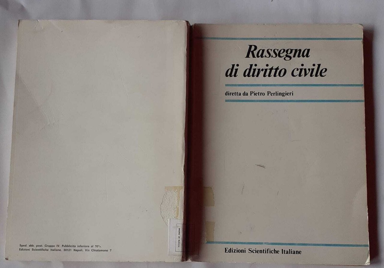 Rassegna di diritto civile. Volume 1. 1980.