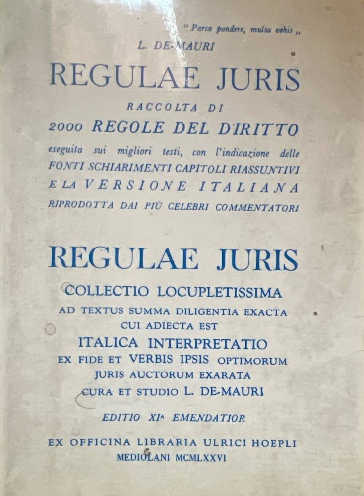 Regulae juris | Immagine principale