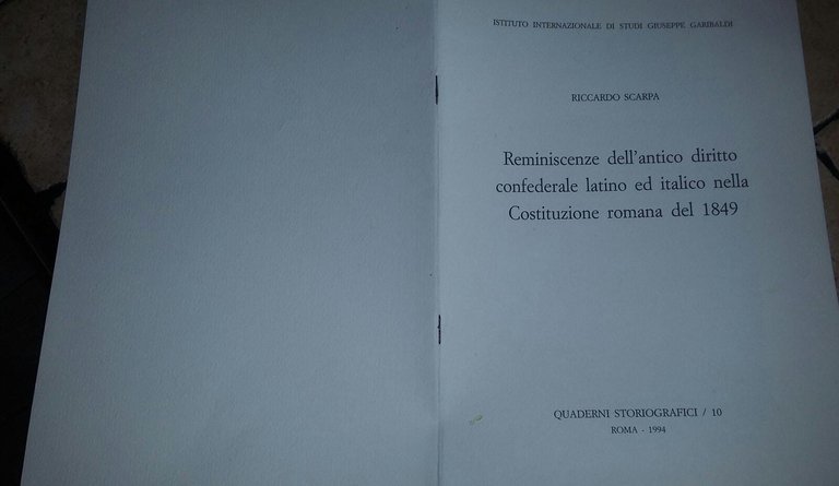 Reminiscenze dell'antico diritto confederale latino ed italico nella Costituzione romana …