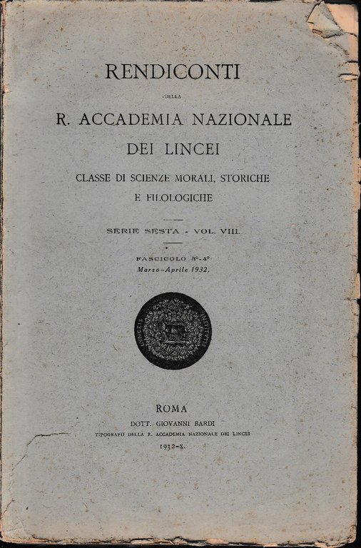 Rendiconti della R. Accademia dei Lincei. Classe di scienze morali, …