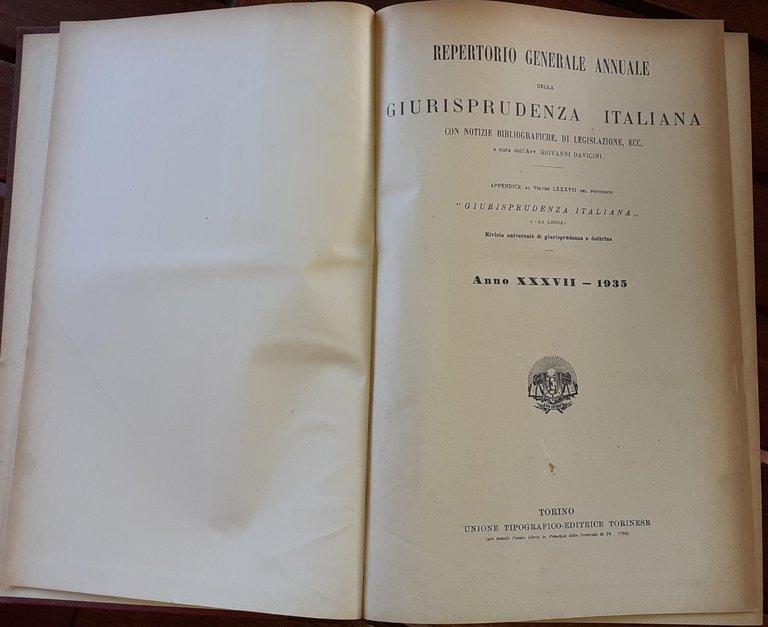 Repertorio della giurisprudenza italiana. Volume LXXXVII